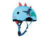 Modrá dětská helma na koloběžku Micro LED 3D Scootersaurus V3 S