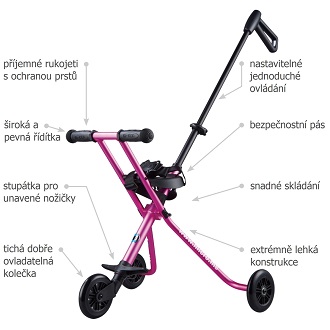 Popis dětského odrážedla Micro Trike DeLuxe Pink